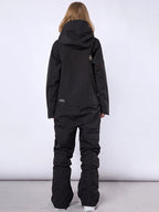 Men's RAWRWAR high land cargo one-piece snowsuit by Les Odettes, showing the full front view with cargo pockets and winter design.
