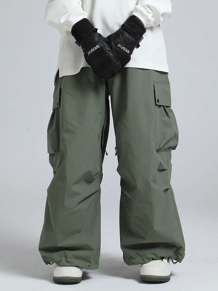 Men's Gsou Snow Mountain Chill freestyle snowboard pants by Les Odettes, baggy fit, suitable for winter snowboarding activities.