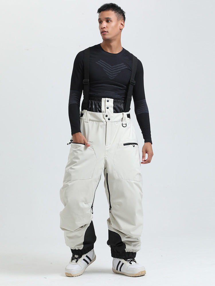 Les Odettes women's snow pants, durable mountain cargo snow bibs with all-function features, suitable for winter outdoor activities.