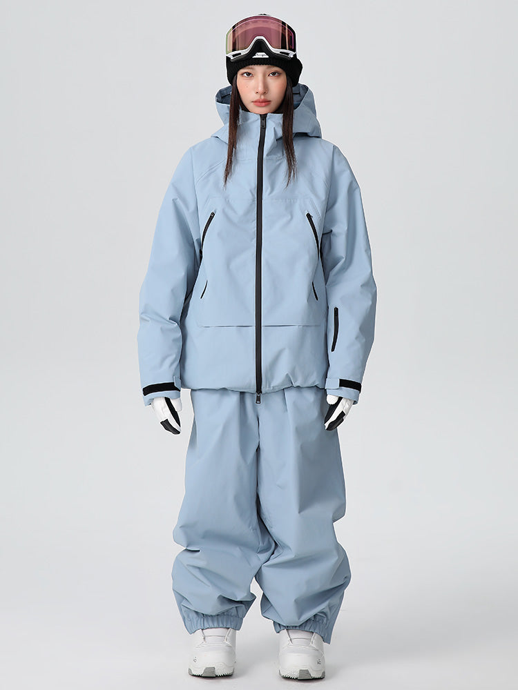 Men's Searipe unisex mountain snow suit by Les Odettes, durable all-weather baggy snow suit with insulated design.