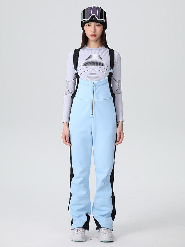 Women's Searipe Retro Vibe elegant stretch flare ski bibs overalls by Les Odettes, featuring a stylish retro design and comfortable fit.