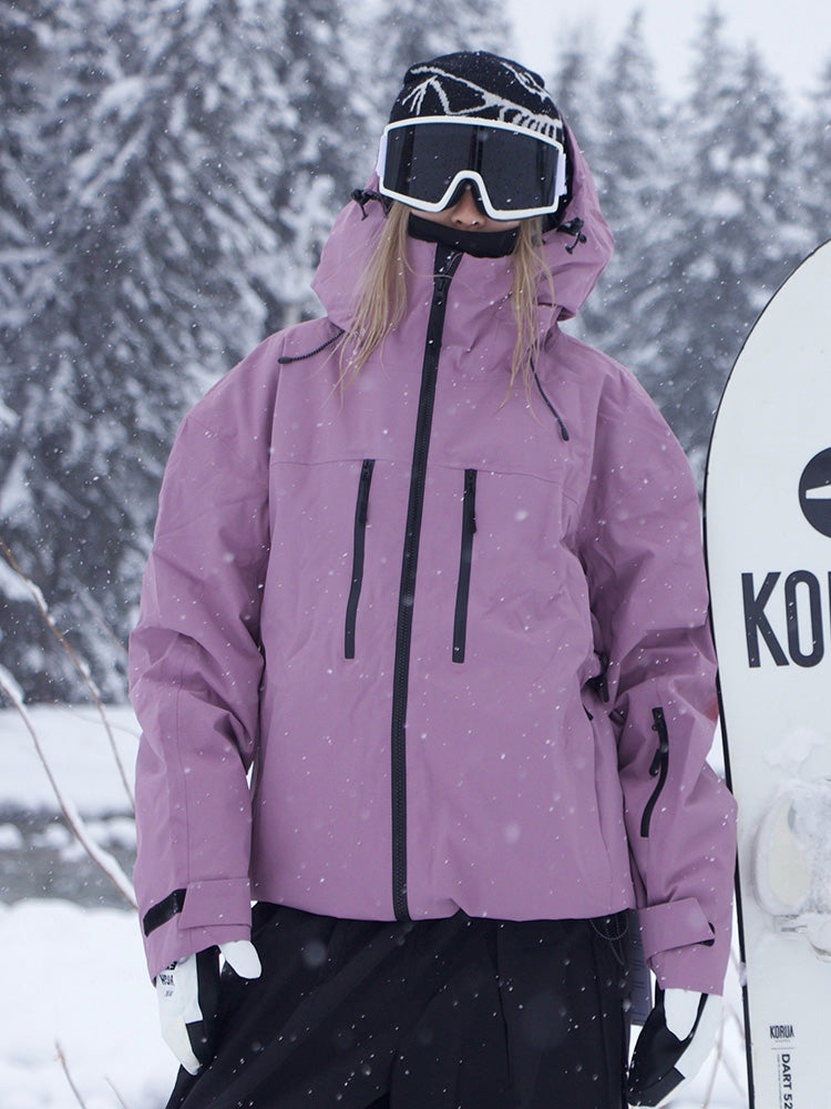 Women's Rabbit Snow ChillRider Thermal Mountain Pro Snow Jacket by Les Odettes, featuring a cozy rabbit fur hood and insulated design.