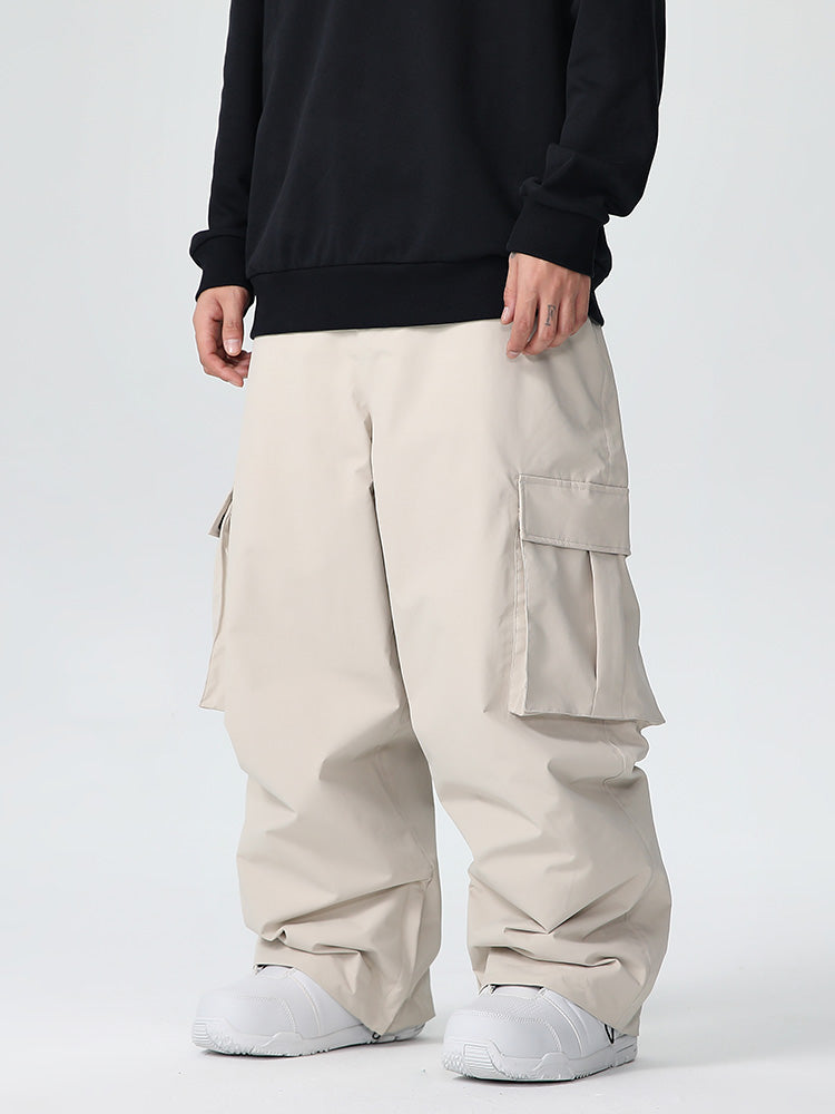 Men's Searipe durable mountain snow pants by Les Odettes, baggy fit, waterproof, insulated for all-weather snow activities.