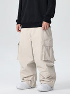 Men's Searipe durable mountain snow pants by Les Odettes, baggy fit, waterproof, insulated for all-weather snow activities.