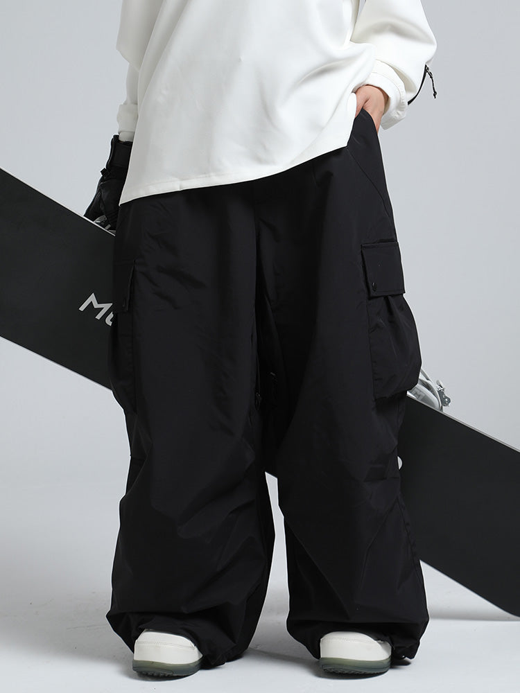 Men's Gsou snow mountain chill freestyle baggy snowboard pants by Les Odettes, featuring durable waterproof fabric and relaxed fit.