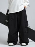 Men's Gsou snow mountain chill freestyle baggy snowboard pants by Les Odettes, featuring durable waterproof fabric and relaxed fit.