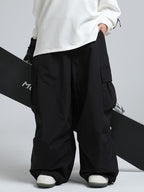 Men's Gsou snow mountain chill freestyle baggy snowboard pants by Les Odettes, featuring durable waterproof fabric and relaxed fit.