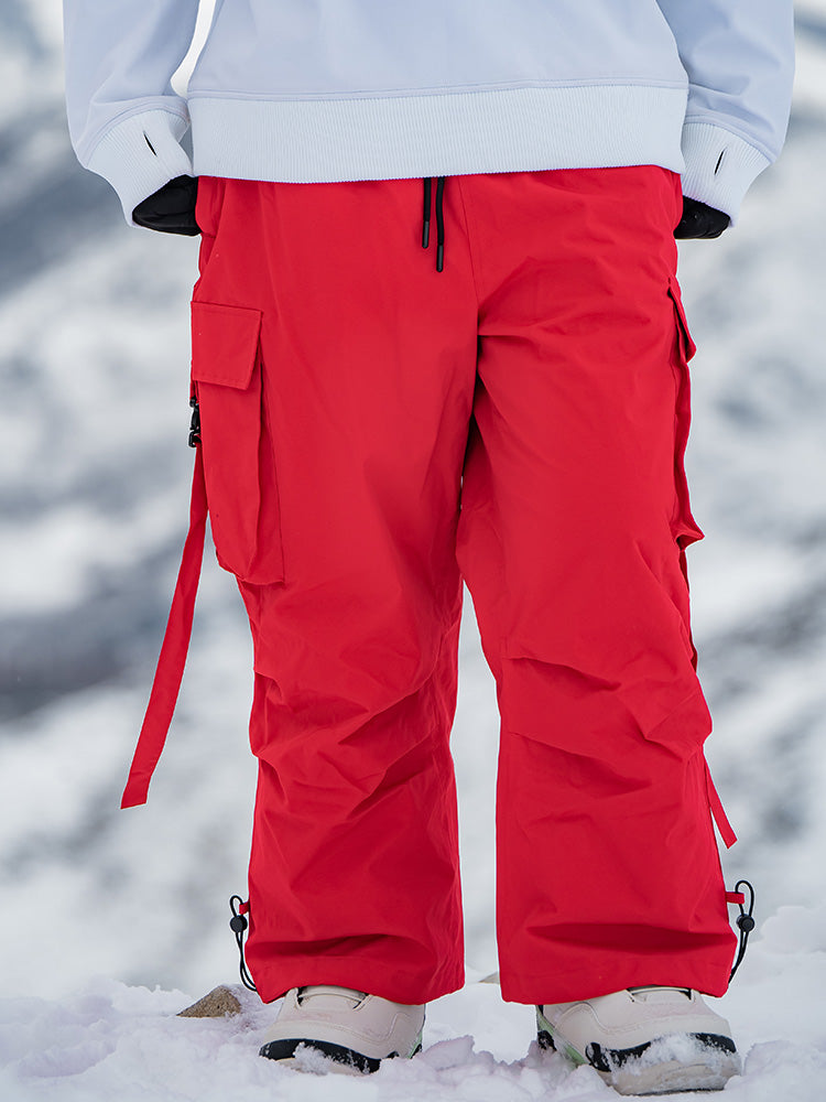 Men's Les Odettes Rabbit Snow UrbanRush Prime Cargo Pants with baggy fit and snow-resistant fabric, suitable for winter outdoor activities.