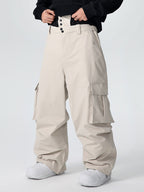 Men's Searipe durable mountain snow pants by Les Odettes, baggy all-function men's snow pants with reinforced fabric and adjustable waist.