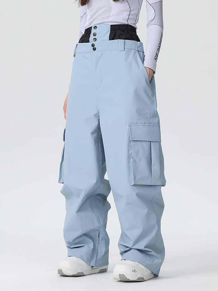 Women's Les Odettes Searipe durable mountain snow pants with baggy fit and all-function design for winter outdoor activities.