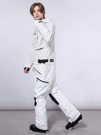 Men's RAWRWAR high land cargo one-piece snowsuit by Les Odettes, featuring a durable winter snow suit for cold weather.