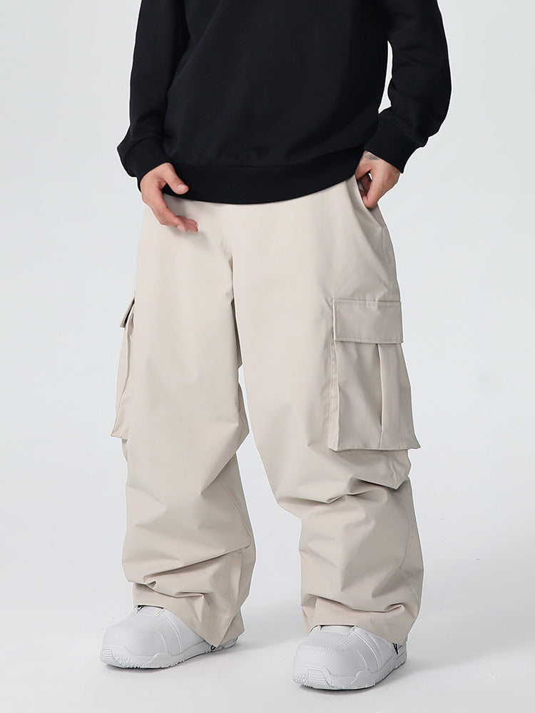 Men's Les Odettes Searipe durable mountain snow pants with all-function baggy design, suitable for winter snow activities.