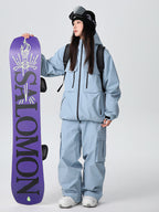 Men's Searipe Durable Mountain Pro snowboard suit by Les Odettes, featuring waterproof fabric and insulated design for winter mountain activities.
