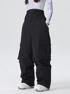 Women's Searipe durable mountain snow pants by Les Odettes, featuring a baggy fit and all-function design for winter outdoor activities.