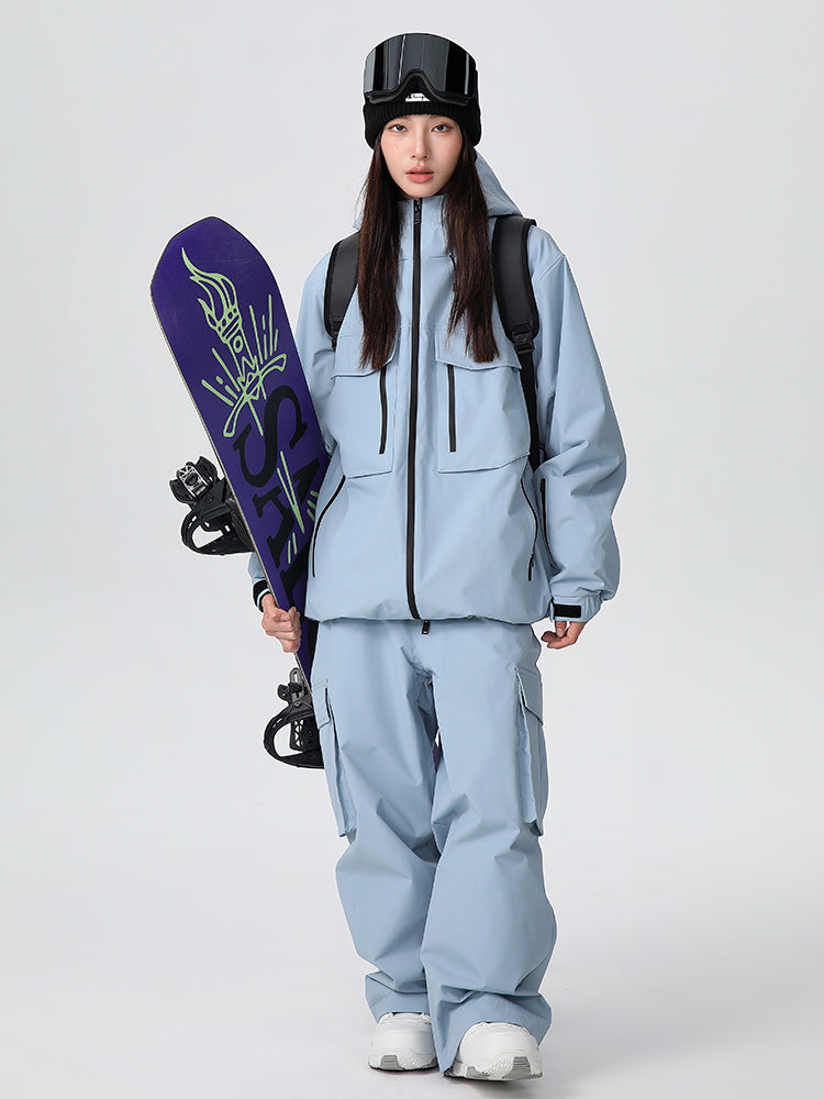 Women's Les Odettes Searipe mountain snow suit, durable all-function snowboard suit with insulated, waterproof features for winter sports.