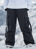 Men's Rabbit Snow UrbanRush Prime Cargo Baggy Snow Pants by Les Odettes, featuring a relaxed fit and winter-ready design.
