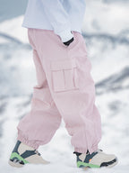 Men's Rabbit Snow StreetFlow Freestyle Cargo Baggy Snow Pants by Les Odettes, featuring a relaxed fit and snow-resistant fabric.