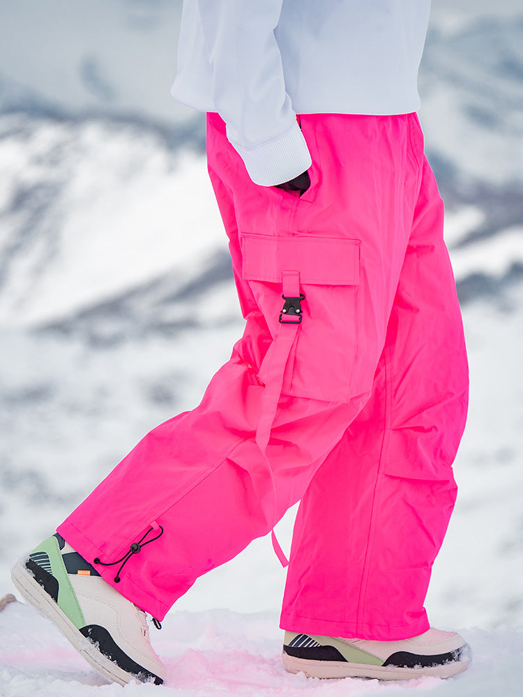 Men's Rabbit Snow UrbanRush Prime Cargo Baggy Snow Pants by Les Odettes, featuring a relaxed fit and winter-ready design.