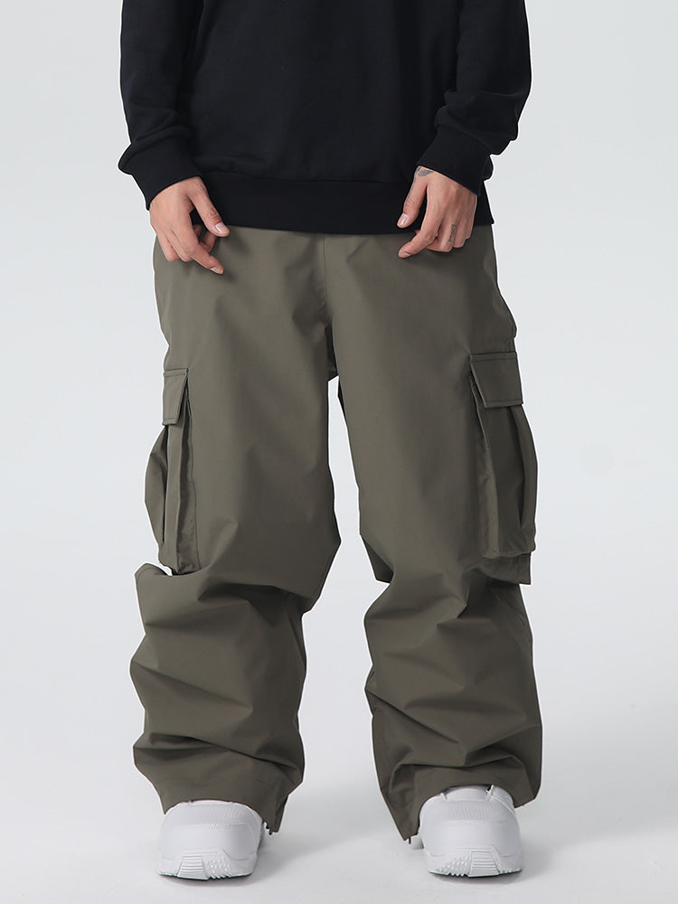 Men's Les Odettes Searipe durable mountain snow pants with all-function baggy design, suitable for winter outdoor activities.