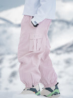 Men's Rabbit Snow StreetFlow Freestyle Cargo Baggy Snow Pants by Les Odettes, showcasing adjustable waist and durable snow-resistant fabric.