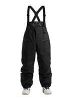 Men's Les Odettes snow pants, durable mountain cargo snow bibs with all-weather functionality and adjustable straps.