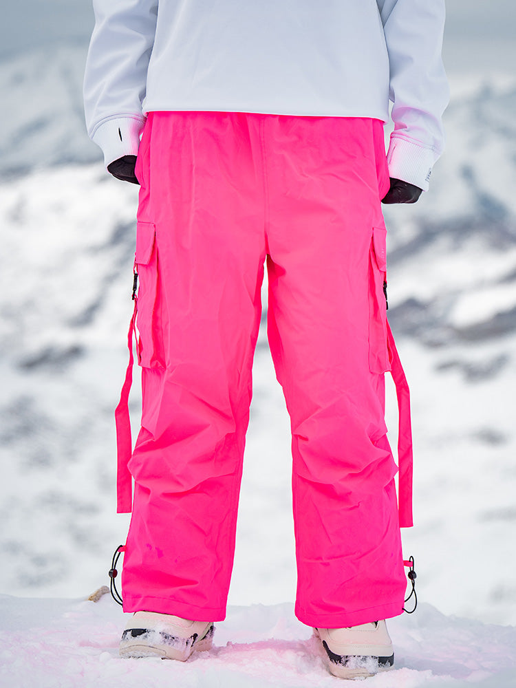 Men's Rabbit Snow UrbanRush Prime Cargo Baggy Snow Pants by Les Odettes, featuring a relaxed fit and winter-ready design.