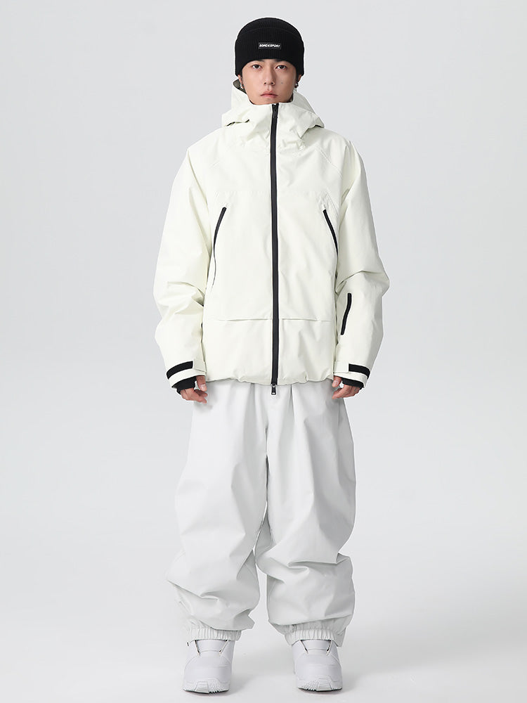 Men's Searipe unisex durable mountain snow suit by Les Odettes, featuring a baggy design and all-weather winter protection.