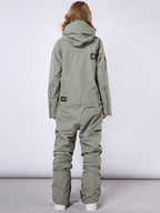 Men's RAWRWAR High Land Cargo one-piece snowsuit by Les Odettes, featuring rugged design and cargo pockets, suitable for winter outdoor activities.