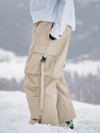 Men's rabbit snow cargo pants by Les Odettes, featuring a baggy fit and urban snowboarding style with reinforced fabric and multiple pockets.