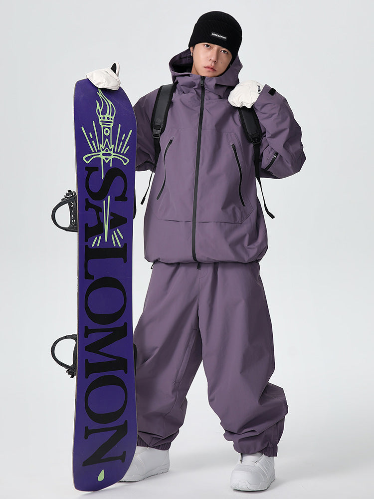 Men's Searipe unisex mountain snow suit by Les Odettes, durable all-weather baggy snow suit with insulated, waterproof fabric.