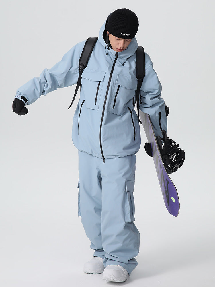 Men's Les Odettes Searipe durable mountain snow suit for all conditions, designed for snowboarding and winter outdoor activities.