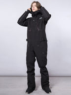 Men's Les Odettes RAWRWAR high land cargo one-piece snowsuit, insulated winter snow suit with multiple cargo pockets and durable fabric.
