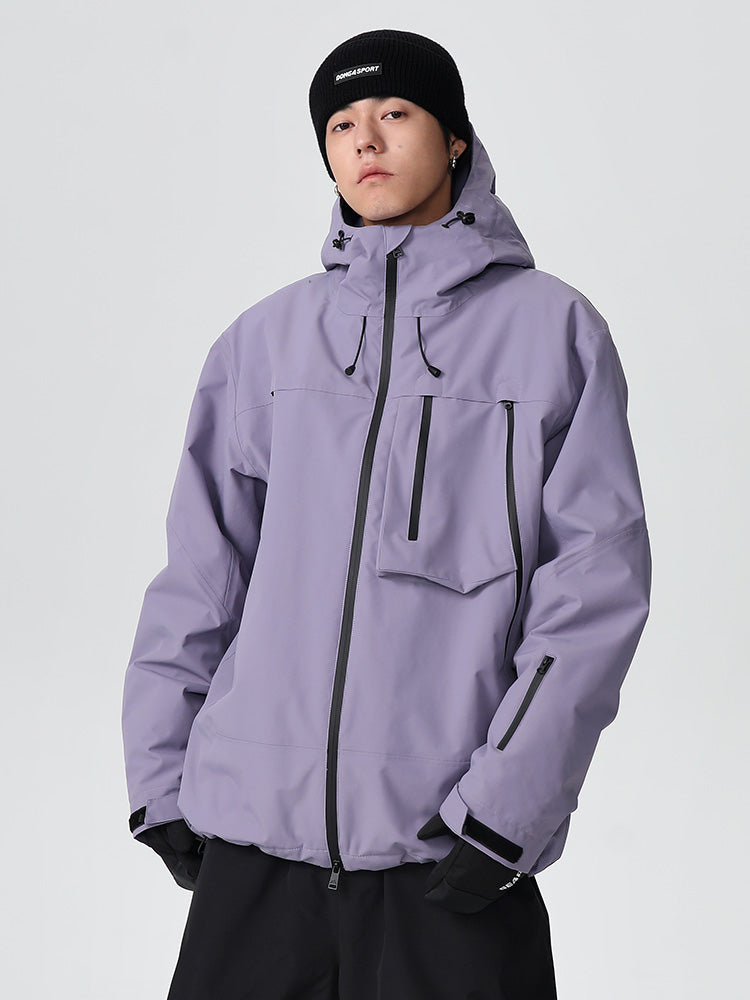 Men's Searipe Durable Mountain Pro all-terrain snow jacket by Les Odettes, featuring a rugged design and insulated winter wear.