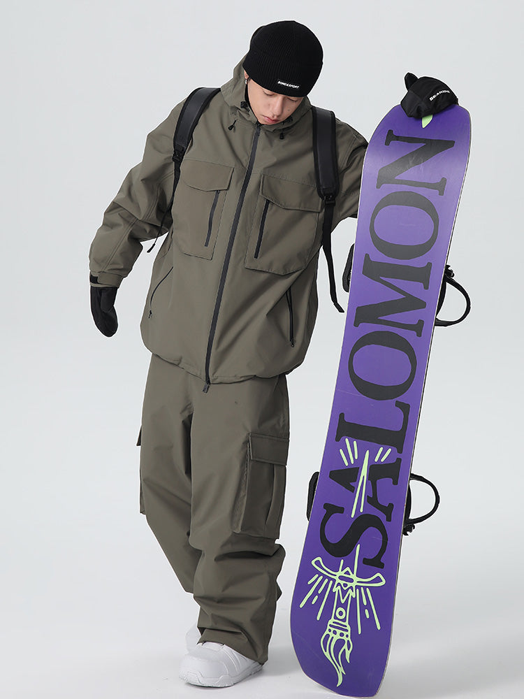 Men's Les Odettes Searipe durable mountain snow suit designed for all-season snowboarding and mountain activities.