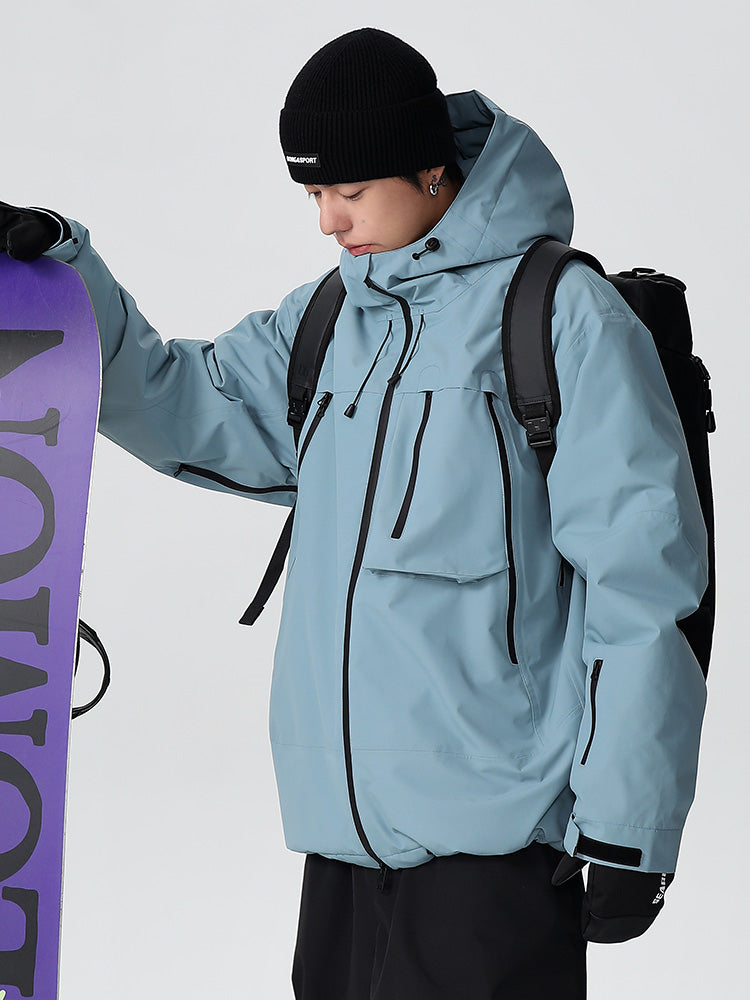 Men's Les Odettes snow jacket in Searipe durable all-terrain mountain style with baggy fit, suitable for winter outdoor activities.