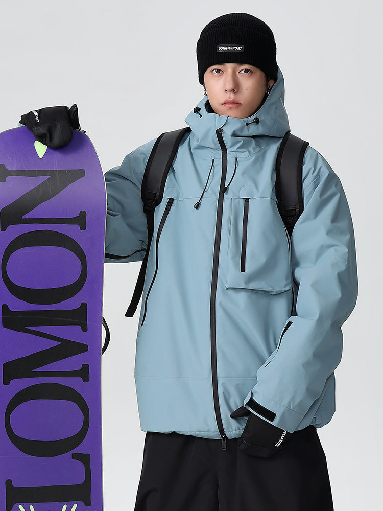 Men's Les Odettes snow jacket in Searipe durable all-terrain mountain style, featuring a baggy fit and insulated design for winter outdoor activities.