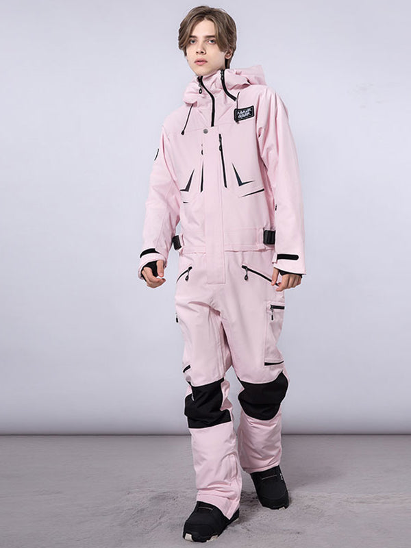 Men's RAWRWAR high land cargo snowsuit by Les Odettes, one-piece winter suit with cargo pockets, suitable for cold weather outdoor activities.