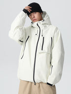 Men's Les Odettes mountain snow jacket in durable all-terrain baggy style with hood, designed for winter outdoor activities.