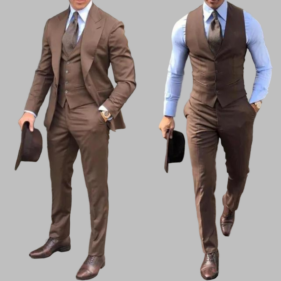 Men’s 3-Piece Suit – Tailored Blazer Vest Trousers for Formal & Business Wear