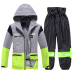 Men's Arctic King winter sport snowboard suit by Les Odettes, featuring a snow jacket and pants set for men's freestyle snowboarding.