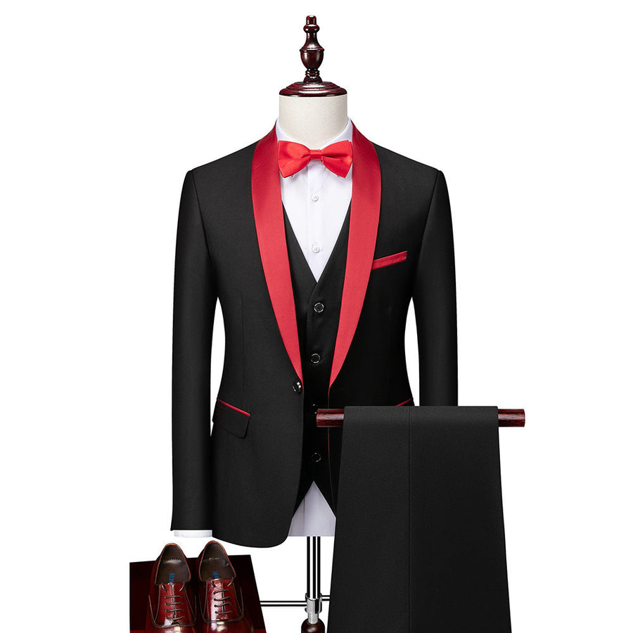 Men’s 3 Piece Slim Fit Suit – Formal Blazer Vest and Trousers Set