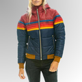 Les Odettes Freya™ Retro Zip Jacket, stylish coat with a front zipper, shown in a casual outdoor setting.