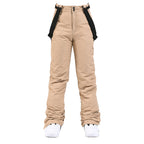 Women's insulated snow pants by Les Odettes, Aurora winter ski bibs with adjustable straps and snow-resistant fabric.