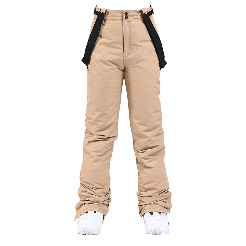 Women's insulated snow pants by Les Odettes, Aurora winter ski bibs with adjustable straps and snow-resistant fabric.