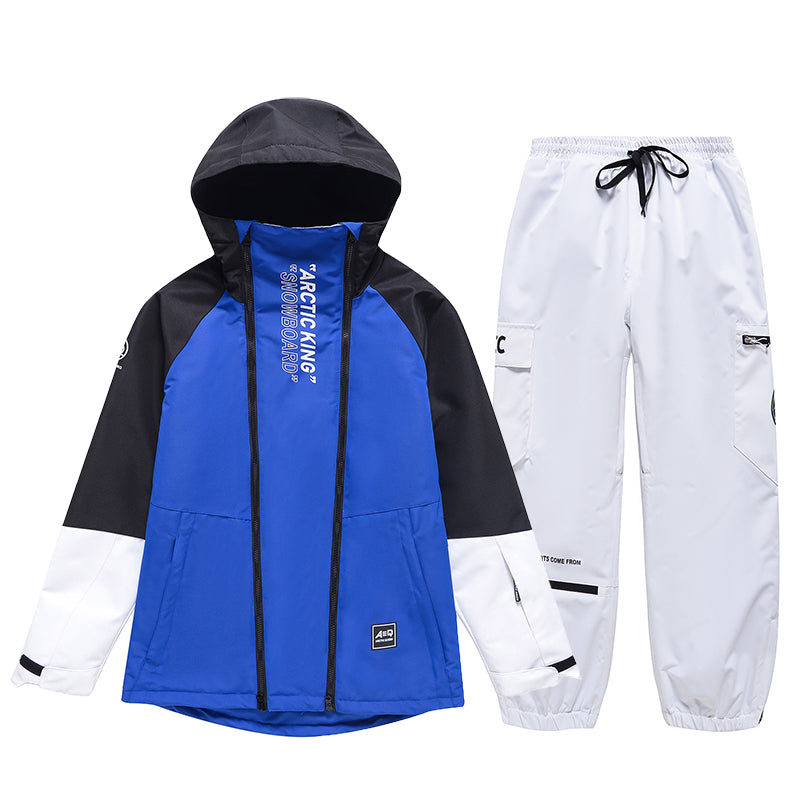 Men's winter snowboard suit by Les Odettes, Impression Zip snow suit with insulated design and waterproof fabric for cold weather.