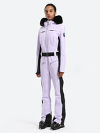 Women's Over Ski Suit by Les Odettes, classic faux fur one-piece ski suit with insulated design and winter-ready features.