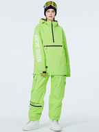 Men's WinterPeak SnowGuard half-zip snowboard anorak suit by Les Odettes, featuring waterproof fabric and insulated design for winter sports.