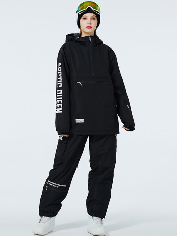 Men's Les Odettes WinterPeak SnowGuard snowboarding anorak with half-zip, waterproof design, suitable for winter snow sports.