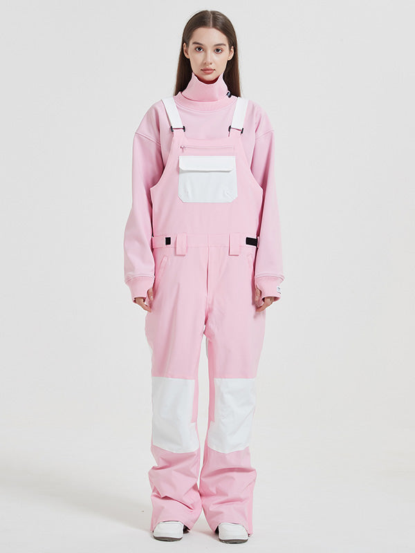Women's Rabbit Snow Freestyle Mountain Discover snowboard pants by Les Odettes, featuring waterproof ski bibs with snow-resistant fabric.