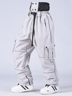 Women’s SnowCraze Alpine Explorer freestyle snow pants by Les Odettes, featuring a baggy fit, waterproof fabric, and snow-ready design.